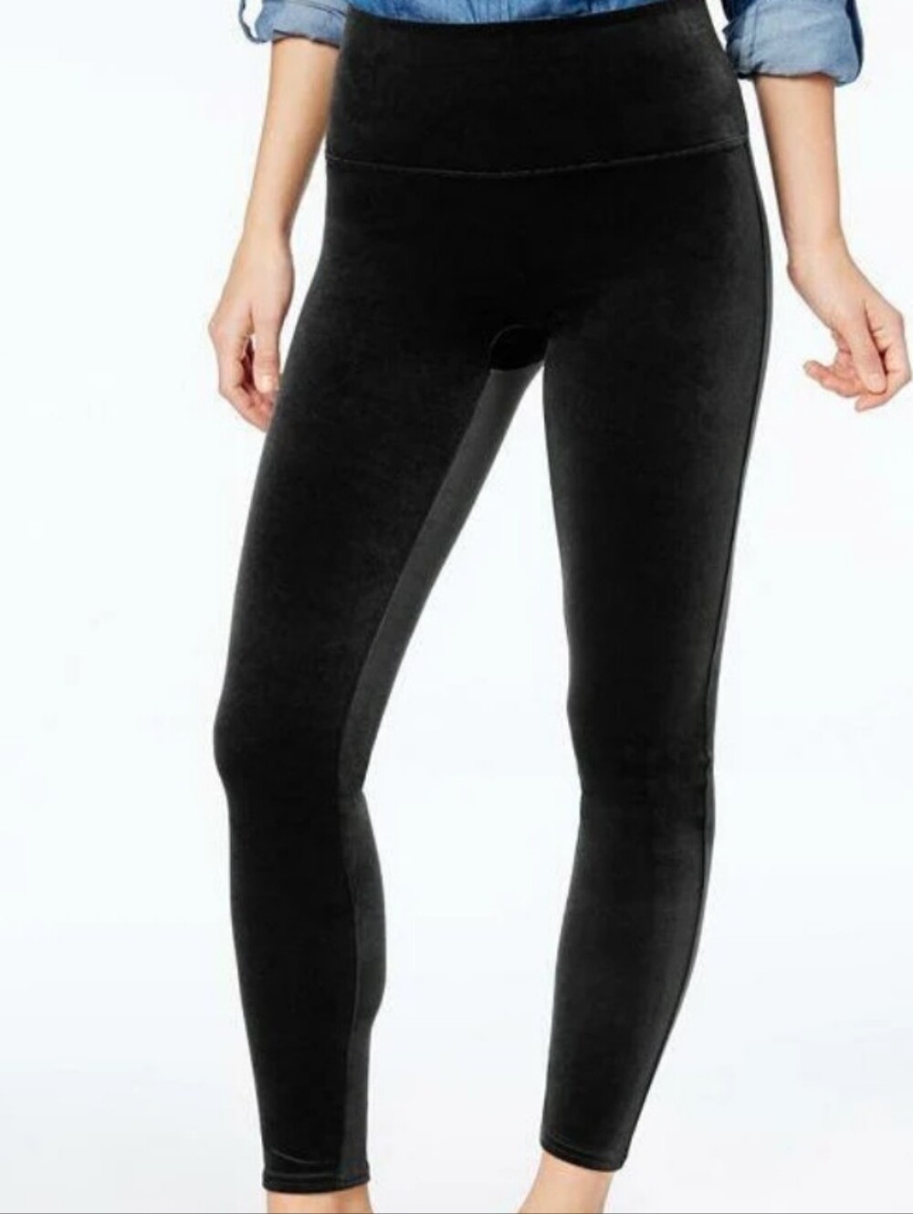 Spanx Velvet High-Waist Velvet Leggings XL - Black